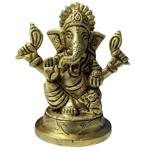 Highly Detailed  Ashtadhatu Ganesh Murti