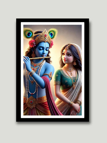 Radha Krishna Wall Art – Beautiful Radha Krishna Photo Frame for Home and Office Decor