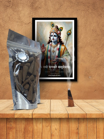 Natural Cow Dung Dhoop Cones - Pure and Eco-Friendly Incense for Spiritual Rituals