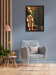 Hanuman Chalisa frame displayed in a modern living room, adding spiritual energy and protection to the home. Ideal for vastu correction and meditation spaces.