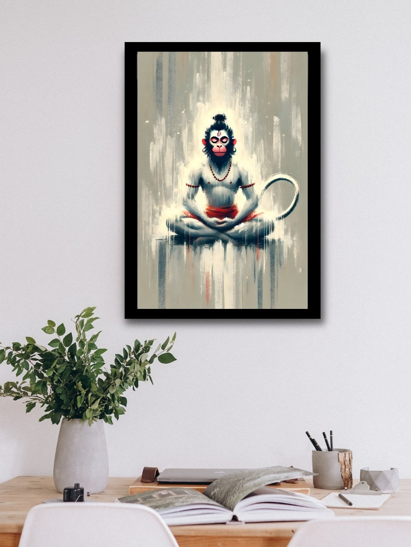 Hanuman Meditation Photo Frame for Spiritual Home Decor