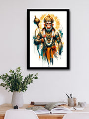 Hanuman frame displayed in a study room, offering spiritual inspiration and focus for students or working professionals.