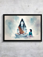 Lord Shiva & Child Wall Art – Shivji Photo Frame for Puja Room & gift